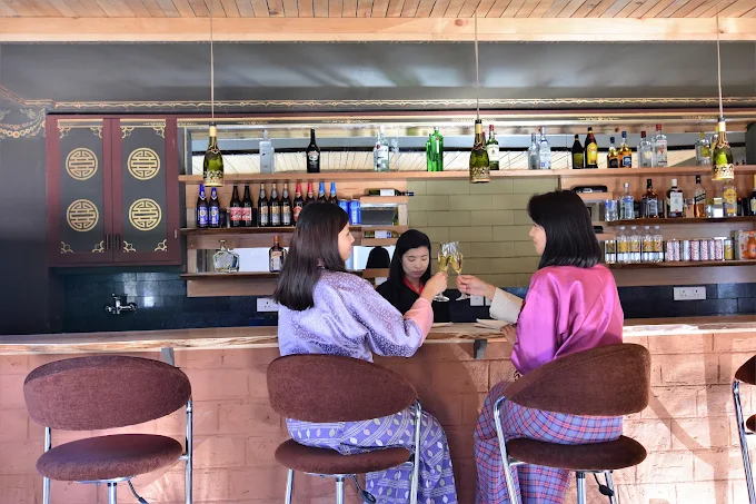 Guests enjoying the bar at Hotel Valley Thimphu